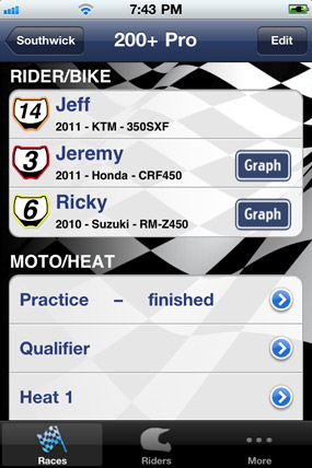 RaceTrackerMX iphone app